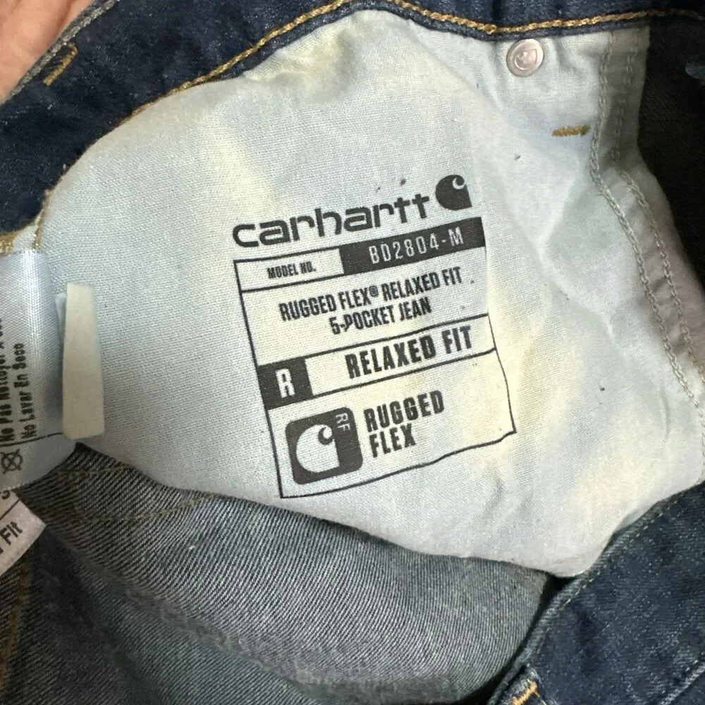 Carhartt Slim Fit Rugged Flex Jeans Mens Size 35x32 Blue Denim